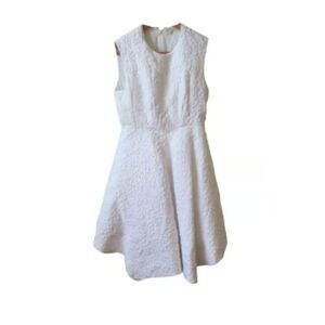 NWT Delpozo White Floral Pattern Short Dress Size 36FR